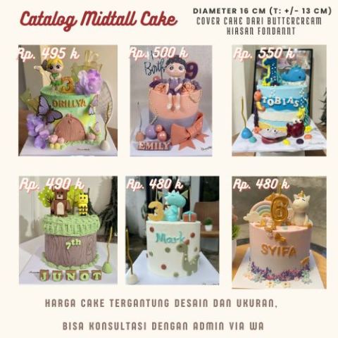Custom Midtall Cake Hiasan Fondant